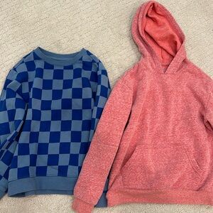 Two cat & jack  boy size 6/7 sweatshirt & hoodie.